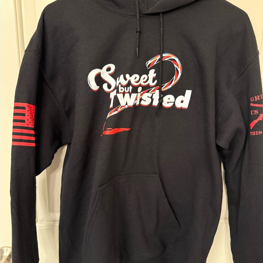 Grunt Style Black Hoodie with Red & White 'Sweet but Twisted' Graphic
